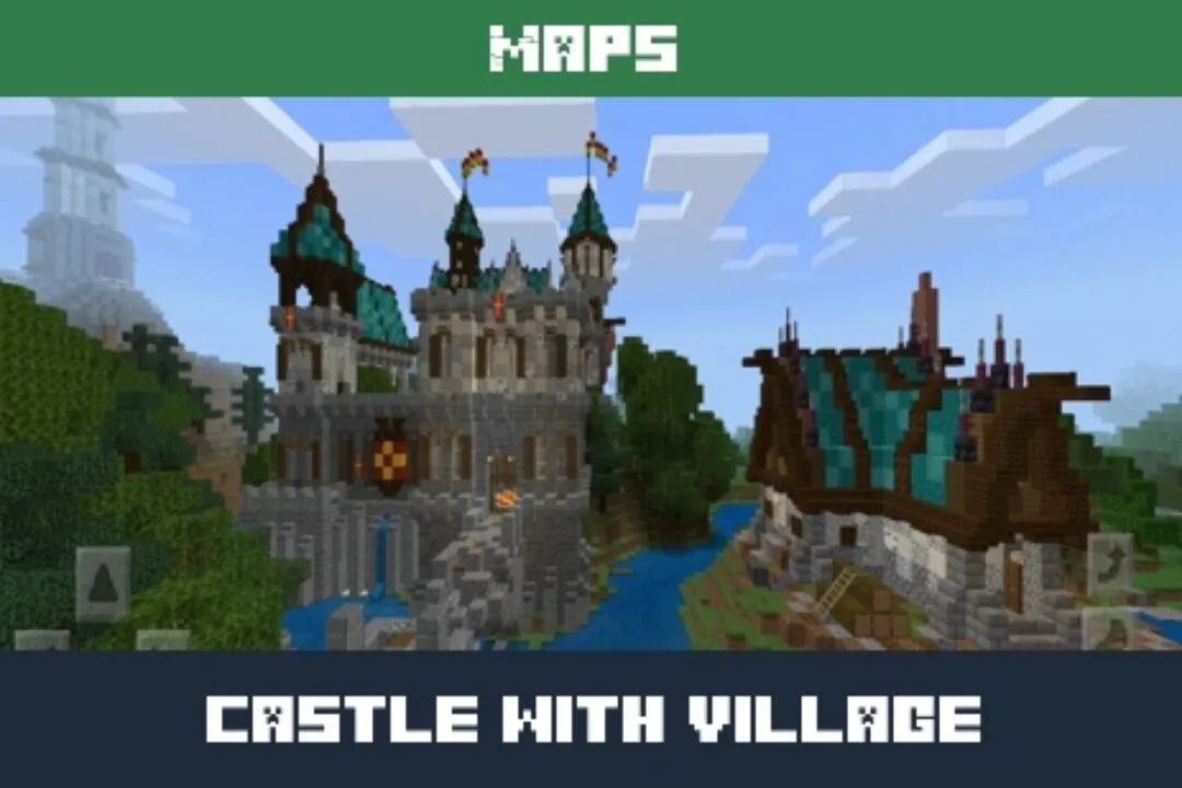 Castle with Village Map for Minecraft PE
