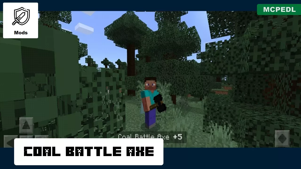 Coal Axe from Battle Gears Mod for Minecraft PE