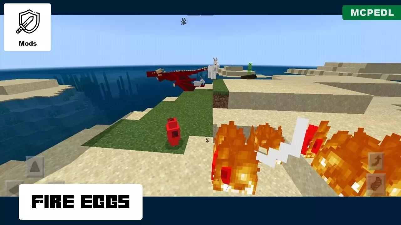 Fire Eggs from Mountains Mod for Minecraft PE