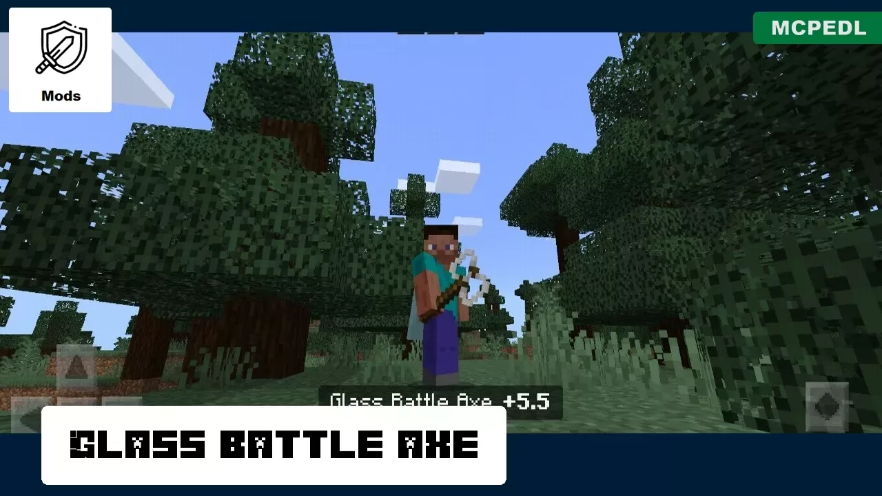 Glass Axe from Battle Gears Mod for Minecraft PE