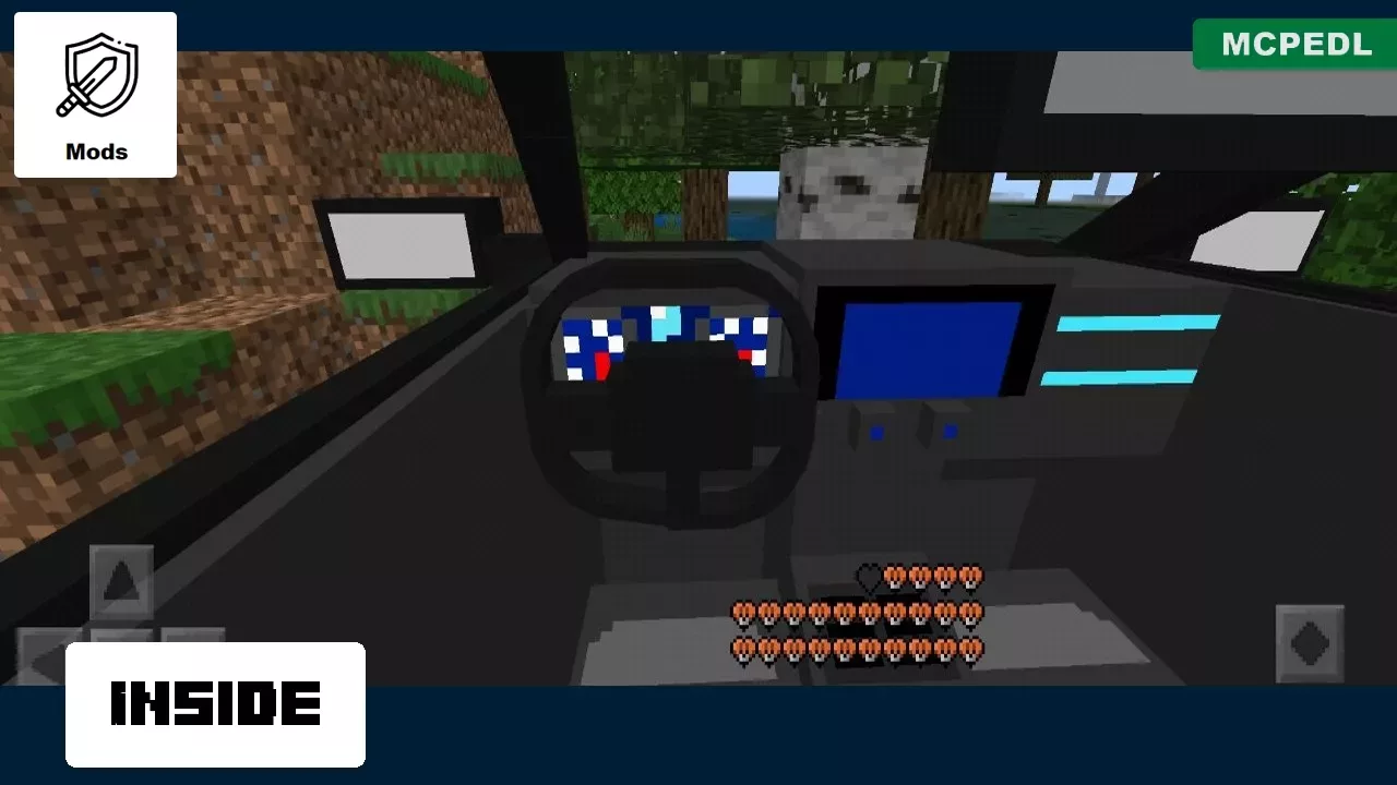 Inside from Mercedes Mod for Minecraft PE