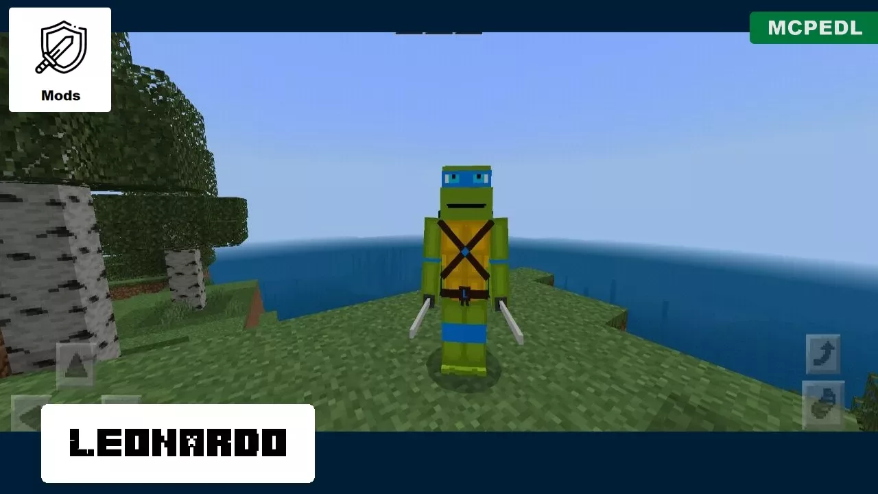 Leonardo from Ninja Turtles Mod for Minecraft PE