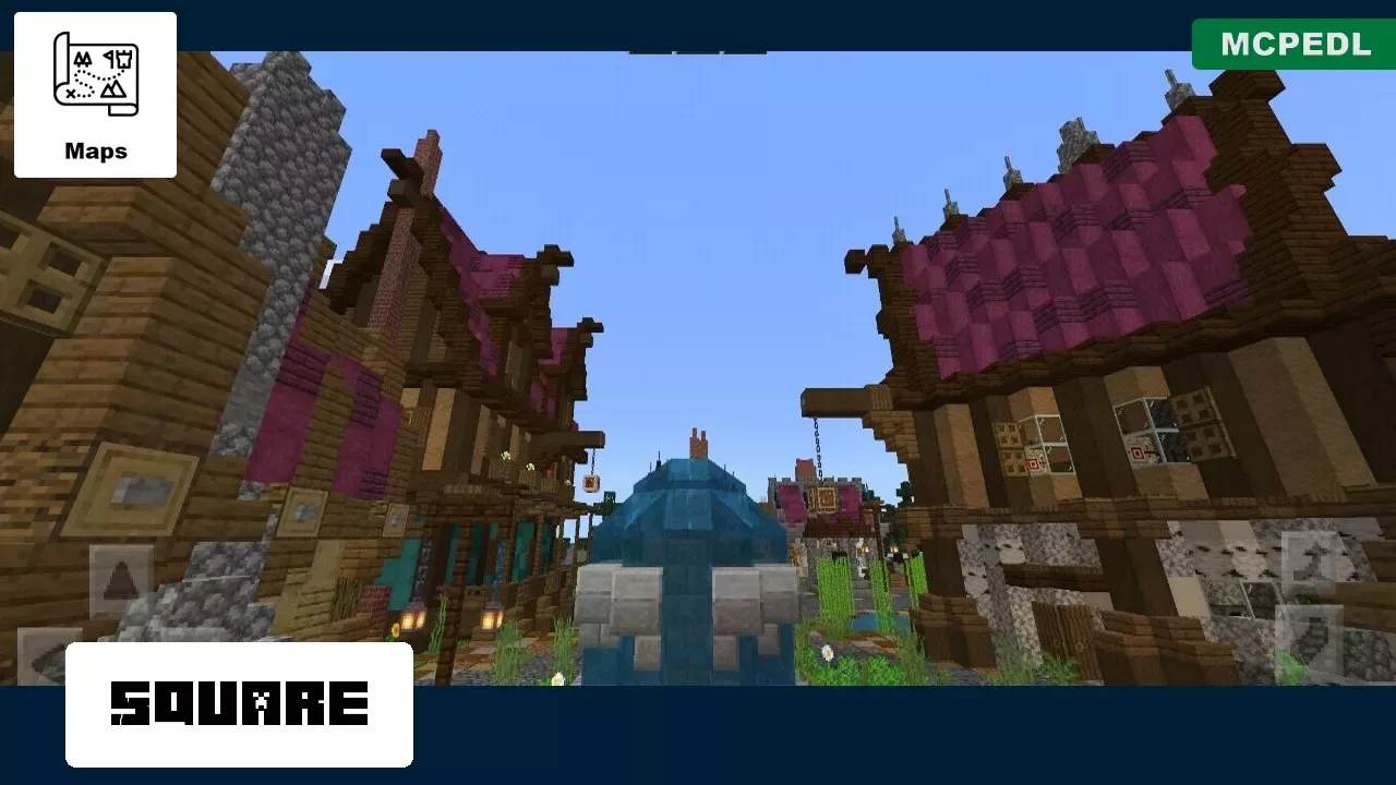 Square from Castle with Village Map for Minecraft PE