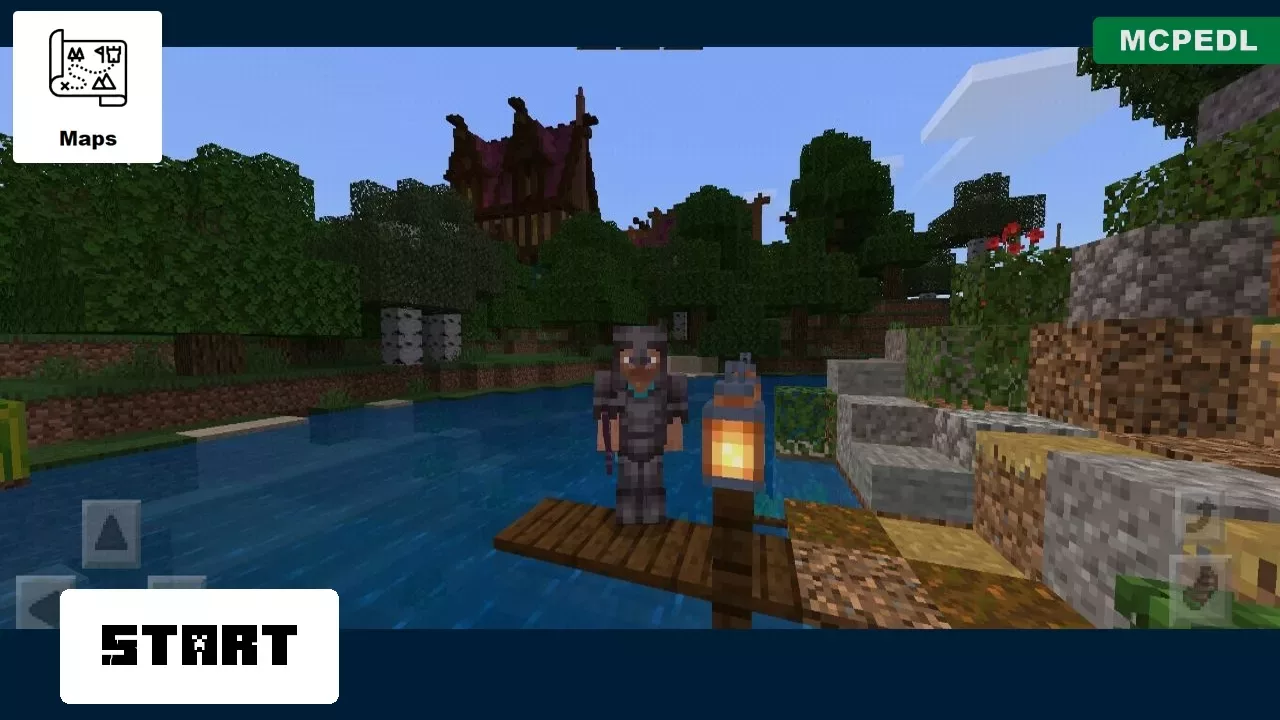 Start from Castle with Village Map for Minecraft PE