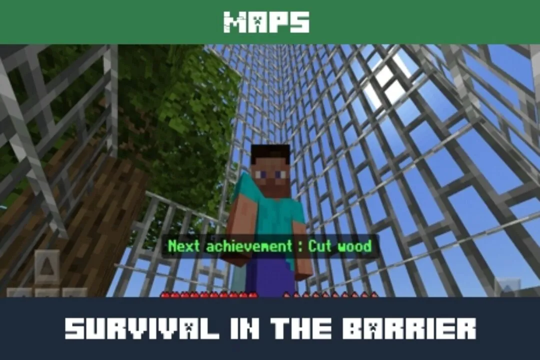 Survival in the Barrier Map for Minecraft PE