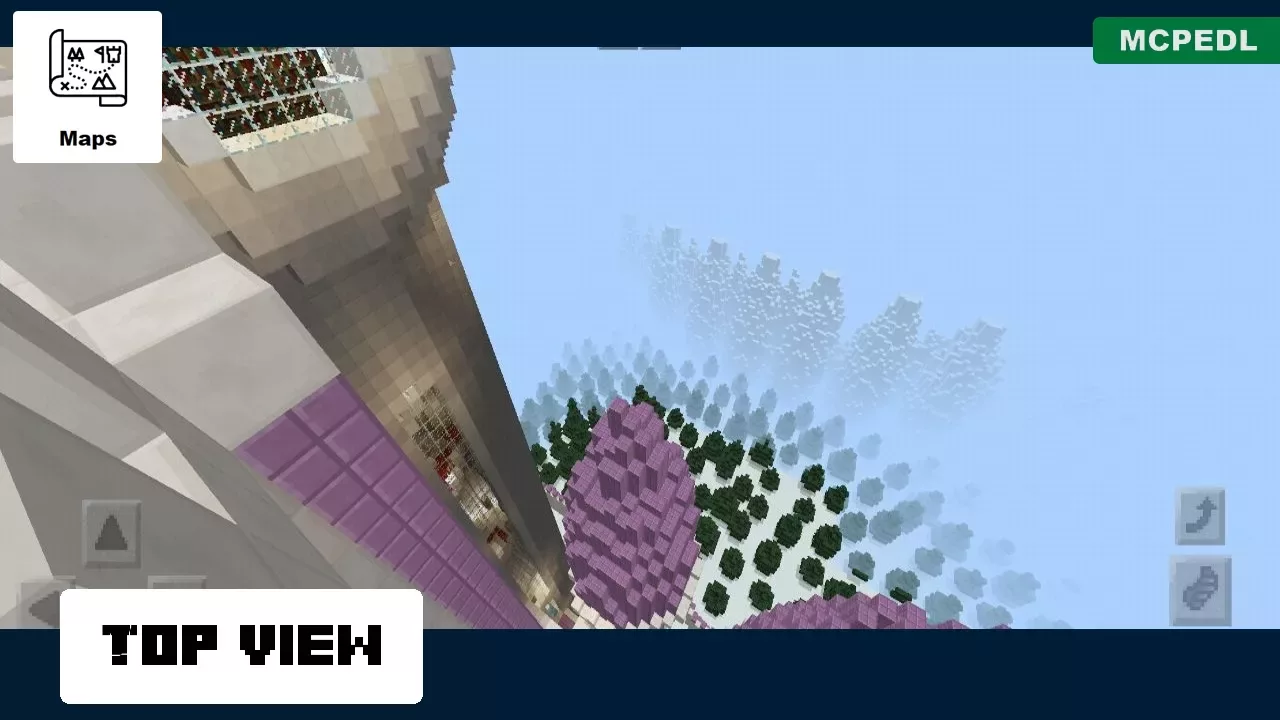 Top View from Wood Castle Map for Minecraft PE