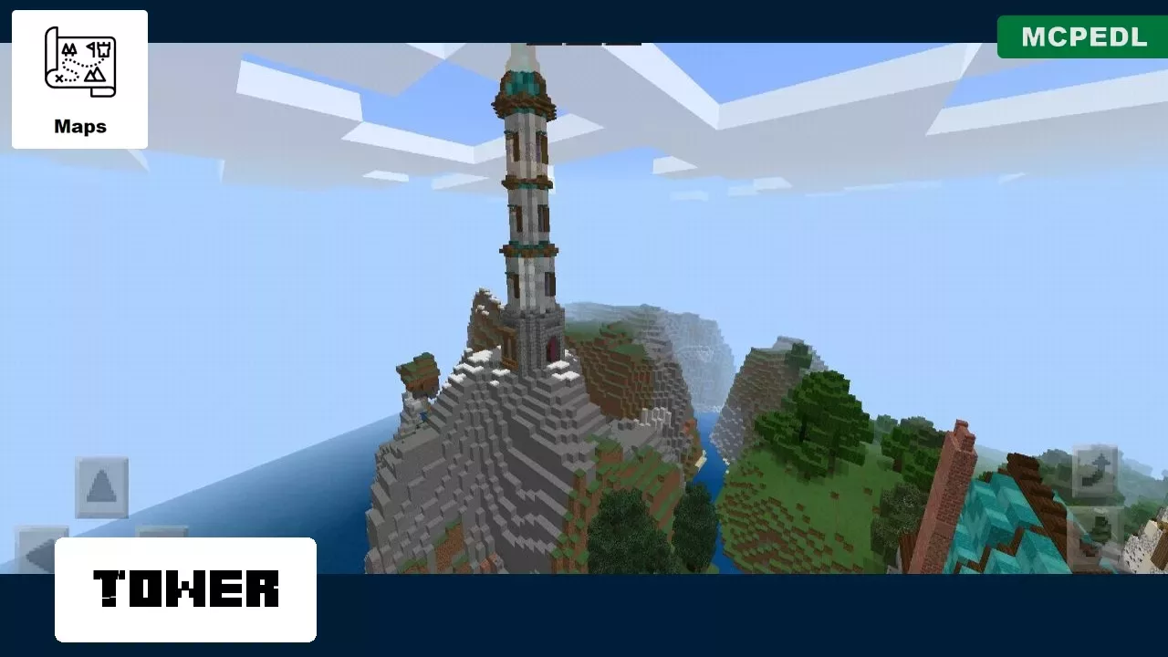 Tower from Castle with Village Map for Minecraft PE