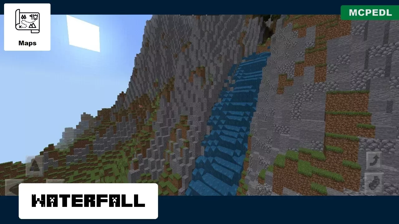 Waterfall from Achievement Survival Map for Minecraft PE