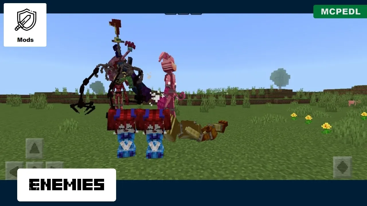 Enemies from Poppy Playtime 3 Mod for Minecraft PE