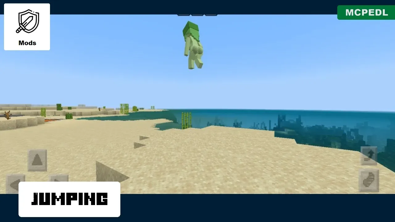 Jumping from Slime Girl Mod for Minecraft PE