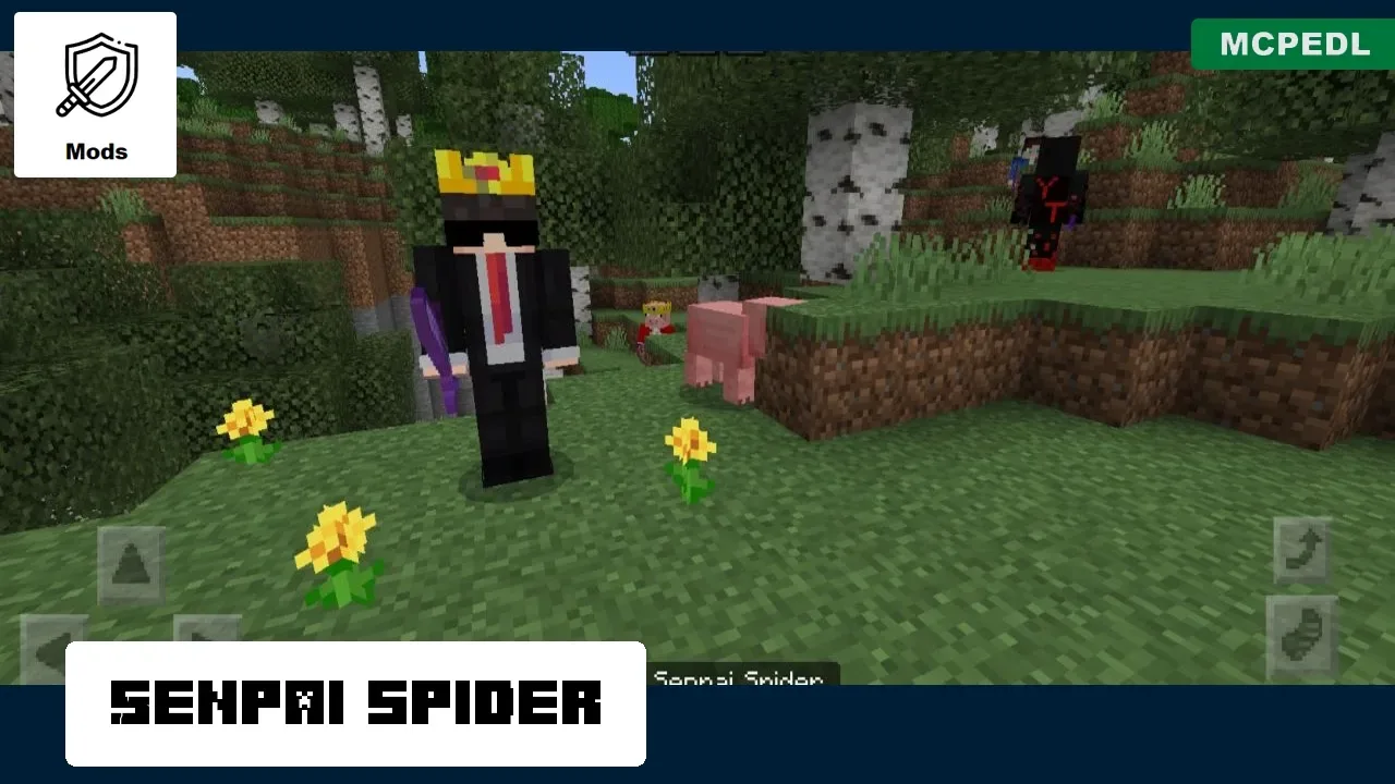 Senpai Spider from YouTuber Mod for Minecraft PE